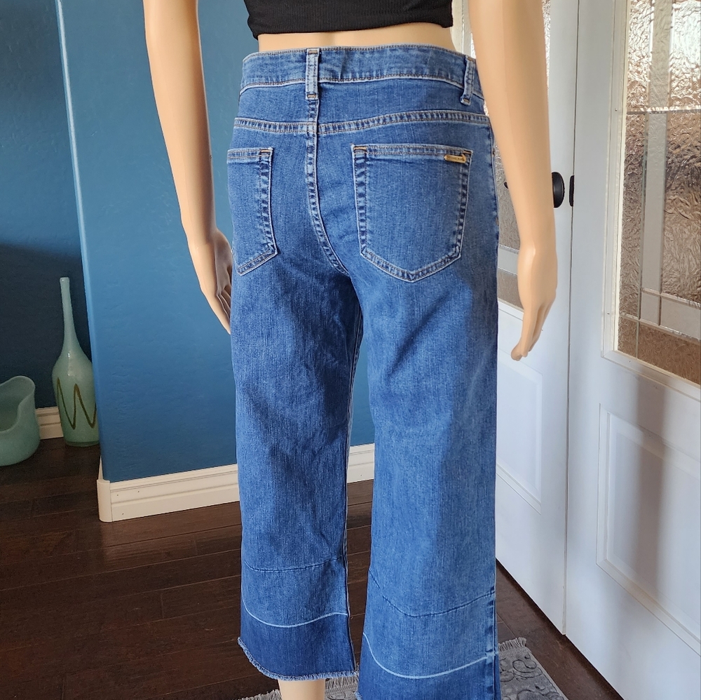 MICHAEL KORS WIDE LEG CROPPED JEANS SZ 6 - Picture 11 of 16